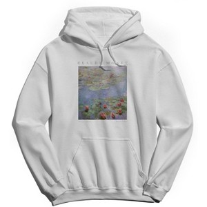 Earth Day Men's Claude Monet Water Lilies Long Sleeve Graphic Cotton Sweatshirt Hoodie - 1 of 4