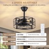 Kviflon 18 Inch Caged Ceiling Fan with Light,Reversible DC Motor,Remote Control for Timer Setting,6 Speed Wind,for Bedroom,Kitchen,Outdoors - 4 of 4