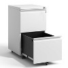 2 Drawer Metal Mobile File Cabinet, Rolling File Cabinet with Lock for Hanging Legal/Letter/A4 Size, Fully Assembled Except Wheels-White-The Pop Home - 2 of 4