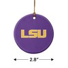 Louisiana State University Primary Logo Porcelain Holiday Christmas Tree Ornament  2.8" (7.1 cm) - 3 of 4