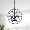 3-Light Black Orb Pendant Light, Modern Farmhouse Hanging Chandelier Fixture for Kitchen or Entryway - 2 of 4
