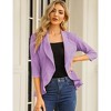 Women's 3/4 Sleeve Cropped Blazer Lightweight Open Front Cardigan Jacket for Business Causal - 2 of 4