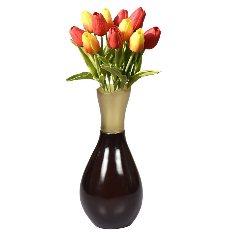 Uniquewise Aluminum-Casted Modern Decorative Flower Table Vase, Set of 2, 5 of 6