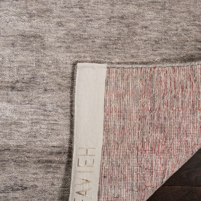 Hand-Loomed Gray Viscose 6' x 9' Rectangular Solid Area Rug