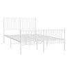 vidaXL Metal Bed Frame with Headboard and Footboard White 53.9 in.x74.8 in. Full - 4 of 4