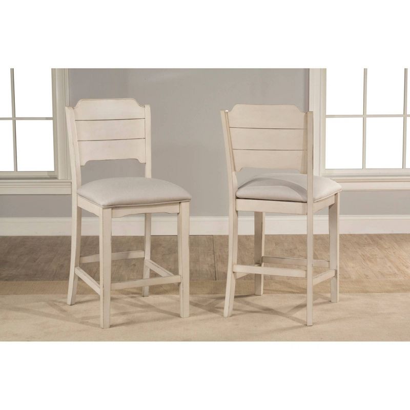 Set of 2 Clarion NonSwivel Open Back Counter Height Barstool Sea White - Hillsdale Furniture, 3 of 5