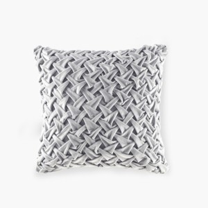 SEVOBAL Bed Pillows Luxury Velvet Square Decor Pillow Set with Goose Feather Insert for Bedroom, Living Room Rest, Sleep, Silver, 17.32"*17.32"*3.94" - 1 of 4