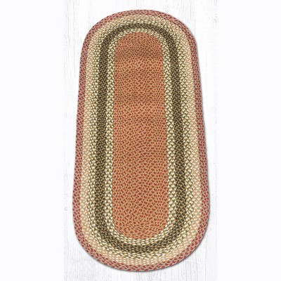 Earth Rugs Olive, Burgundy & Gray Oval Braided Jute Rug – Handcrafted Rustic Farmhouse Accent for Kitchen, Entryway & Living Room