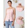 INSPIRE CHIC Women's 2026 Summer Sleeveless Button Down Square Neck Business Casual Blouses - 2 of 4