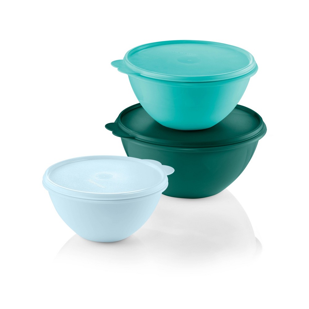 Photos - Food Container Tupperware Wonderlier 3pc Plastic Classic Bowls Green 