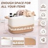 Aoibox Large Boho Cotton Rope Storage Baskets with Heavy Tassels for Shelves Organizing Toys Clothes 2 Pack Woven Bins - 3 of 4