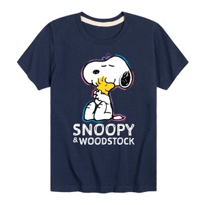 Boys' - Peanuts - Snoopy And Woodstock Short Sleeve Graphic T-Shirt - 1 of 4