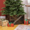 HOMCOM Wooden Christmas Tree Collar Box, 24" Farmhouse Christmas Tree Base Cover, Xmas Decoration for Home, Holiday, Dark Distressed Wood Finish - 2 of 4
