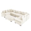 Aukfa 4-Seater Oversized Cloud Modular Sectional Sofa with Ottoman, Corduroy Fabric, Extra-Thick Armrests,  Easy Assembly, Ergonomic，Cream - 2 of 4