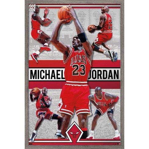 Trends International Michael Jordan - Timeline Framed Wall Poster Prints  White Framed Version 22.375 X 34 : Target 