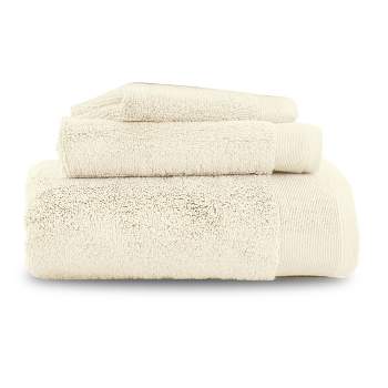 Madison Park Signature - Parker Textured Solid Stripe 600GSM Cotton Bath Towel 6pc Set - Ivory