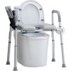 Raised Toilet Seat With Armrests Padded Seat, Adjustable Height Toilet Seat Risers, 300lbs Elevated Toilet Seat For Elderly Disabled Handicap - 2 of 4