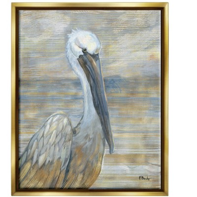 Stupell Industries Coastal Pelican Bird Abstract PortraitFloater Canvas Wall Art