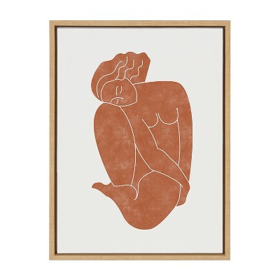 18" x 24" Sylvie Figurine Framed Canvas by Alexander Ginzburg Natural - Kate & Laurel All Things Decor