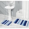 mDesign Striped Microfiber Bathroom Spa Mat Rugs/Runner, Set of 3 - 3 of 4