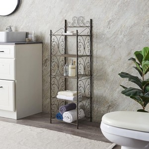 Kings Brand Furniture - 5 Tier Bathroom Storage Shelf, Freestanding Bookshelf Shelves for Bathroom, Living Room & Kitchen - 1 of 4