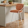 Art Leon Comfortable Fabric Mid-century Modern Swivel Barstool with Wood Back and Metal Frame - 4 of 4
