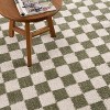 Hauteloom Canika Green Checkered Washable Plush Rug - 2 of 4