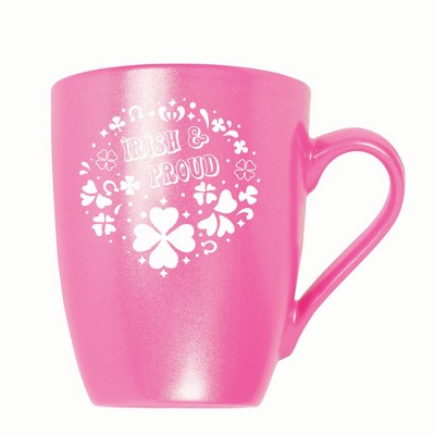 Elanze Designs Irish & Proud 10 ounce New Bone China Coffee Tea Cup Mug, Princess Pink