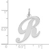 Black Bow Jewelry 14k White Gold, Ella Collection, LG Fancy Script Initial Pendant A-W - 4 of 4