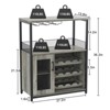 3-Tier Wine Bar Cabinet with Detachable Rack, Storage Buffet with Glass Holder & Mesh Door, for Kitchen Living Room Bar - 4 of 4
