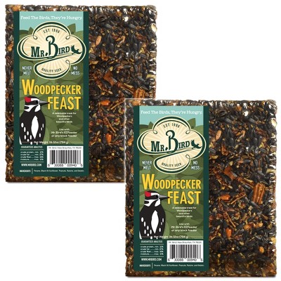 Home & Garden 7.25" Woodpecker Feast Large Cakes Set / 2 Bird Feed No Mess Mr Bird  -  Bird And Wildlife Food