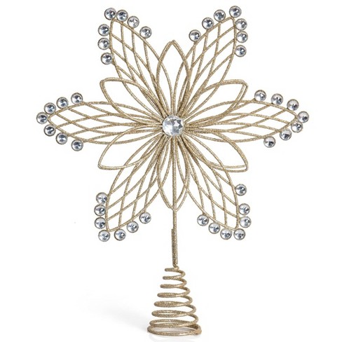 Ornativity Jewel Flower Tree Topper - Gold - image 1 of 3