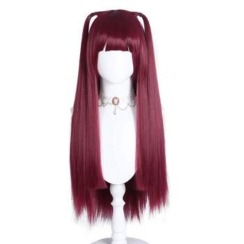 Unique Bargains Women's Wigs 30" Pink with Wig Cap Straight Hair