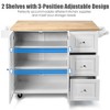 Tangkula Drop-Leaf Kitchen Island Trolley Cart Wood Storage Cabinet w/ Spice Rack White - 4 of 4