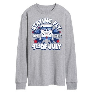 Men's - SpongeBob SquarePants - Fly on the 4th of July Long Sleeve Graphic T-Shirt - 1 of 4