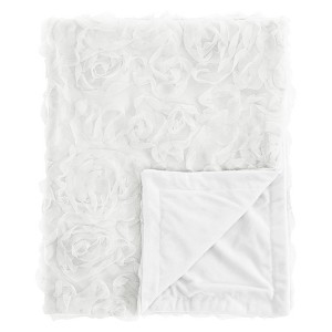 Sweet Jojo Designs Girl Baby Swaddle Blanket Rose Solid White - 1 of 4