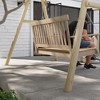 Resenkos 3-Seat Wooden Swing Stand, Patio Swing With Tables, Outdoor Swing for Garden, Pool, Yard, - 4 of 4