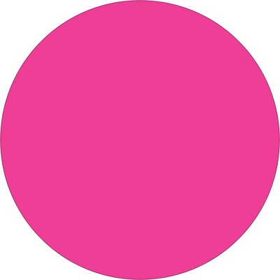 Tape Logic Inventory Circle Labels 4" Fluorescent Pink 500/Roll DL615K