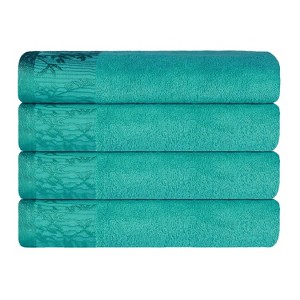 Charming Floral Accent Cotton Towel Set by Blue Nile Mills - 1 of 4
