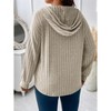 KOJOOIN Womens Oversized Shirts Loose Fit Crewneck Long Sleeve Casual Blouse Winter Fall - 2 of 3