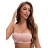 INSPIRE CHIC Women's Front Closure Strapless Wirefree Bandeau Non-Slip Tube Top Bras - 4 of 4
