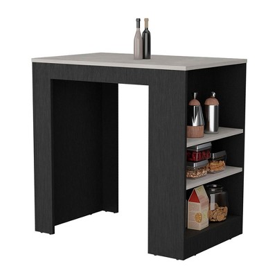 NicBex Kitchen Island Cart with 3 Side Shelves,Kitchen Island with Storage and Large Work Top,Modern Kitchen Cart,Island Table for Kitchen