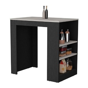NicBex Kitchen Island Cart with 3 Side Shelves,Kitchen Island with Storage and Large Work Top,Modern Kitchen Cart,Island Table for Kitchen - 1 of 4