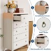 White 5 Drawer Dresser, Modern Closet Dressers Chest of Drawers, Wood Storage Dresser Chest of Drawers Clothes Organizer - 4 of 4