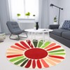 Colorful Machine Washable Area Rug, Non-Slip Indoor Carpet for Living Room, Bedroom, Modern Minimalist Front Door Mat with Sun Accent Design. - 2 of 4
