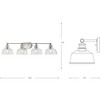 Progress Lighting Singleton 4-Light Vanity Fixture, Brushed Nickel, Clear Glass Shades - 3 of 4