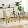 FurnitureR Dining Chairs Set of 4, Chenille Fabric Dining Room Seating, Armless Mid-Back Side Chairs for Kitchen, Living Room, Bedroom, Beige - 4 of 4