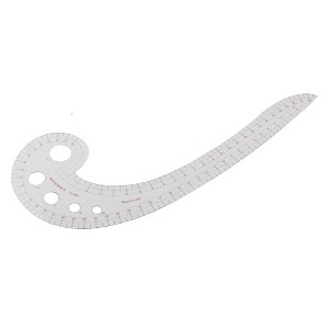 Unique Bargains Drawing Template Tool Comma-Shaped Curve Ruler Silver Pink 11.8" x 4.25" - 1 of 3