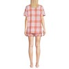 Lands' End Women Linen 2 Piece Pajama Set - Short Sleeve Top and Shorts - 2 of 3