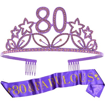  20th Birthday Sash and Tiara for Women - Fabulous Set: Glitter  Sash + Stars Rhinestone Pink Premium Metal Tiara for Women, 20th Birthday  Gifts for 20th Birthday Party : Home & Kitchen